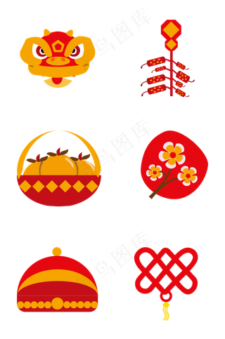 鼠年新年图标,免抠元素