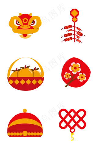 鼠年新年图标,免抠元素