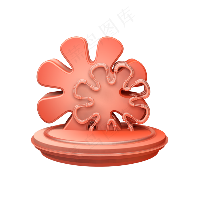 珊瑚色C4D舞台装饰创意,免抠元素