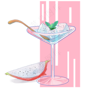 水彩水果手绘饮品元素