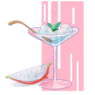 水彩水果手绘饮品元素