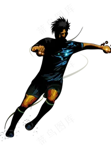 喷溅水墨足球队员矢量,免抠元素
