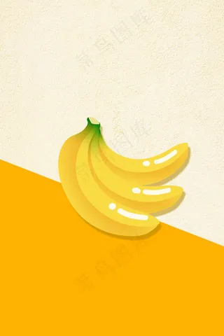 美味香蕉卡通简约黄色banner