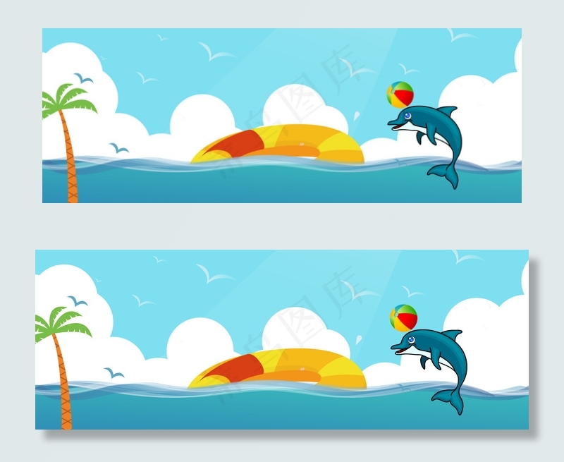 暑期促销夏日清新旅游banner