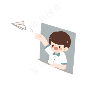 高考加油可爱卡通手绘扔纸飞机的