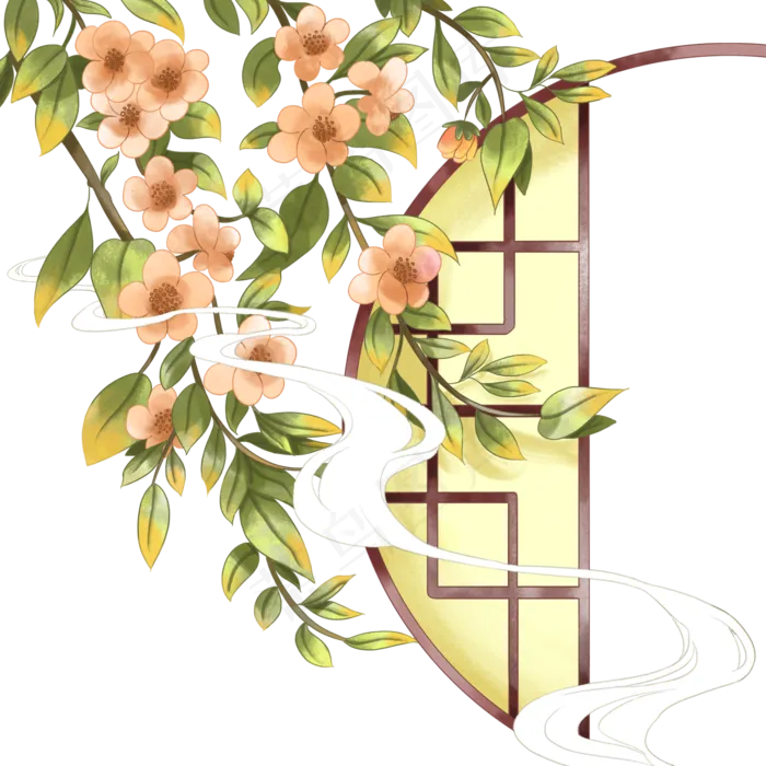 中国风工笔花,免抠元素(2000*2000px 300 dpi )psd模版下载