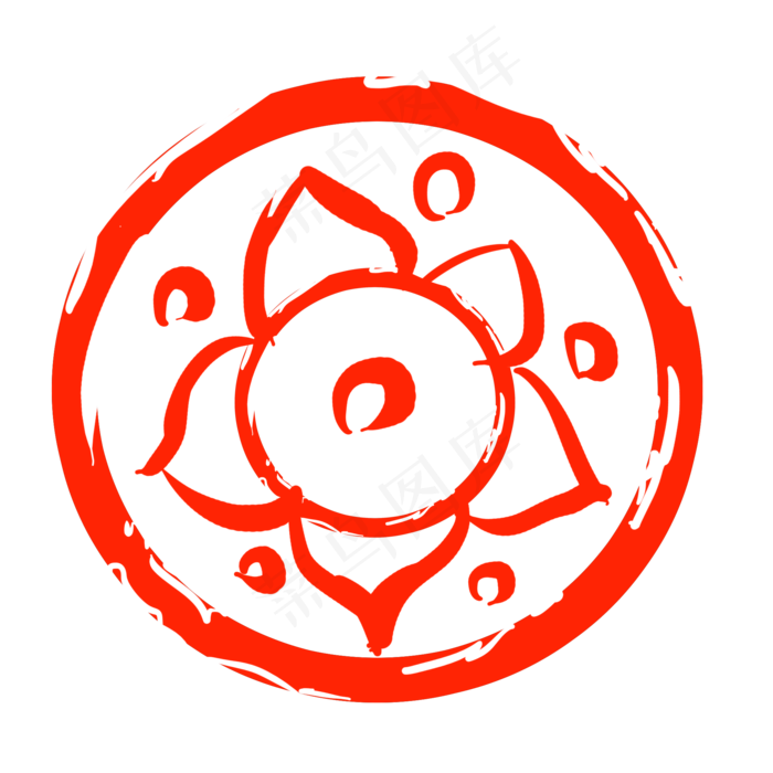 花朵印章卡通装饰