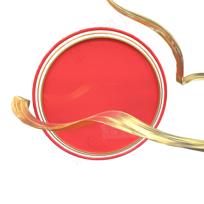 红色金色春节舞台,免抠元素