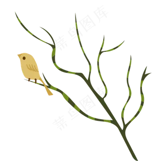 手绘古风棕色小鸟免费下载,免抠元素