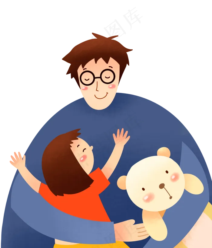 扁平人物父爱如山(2300X2700(DPI:300))psd模版下载