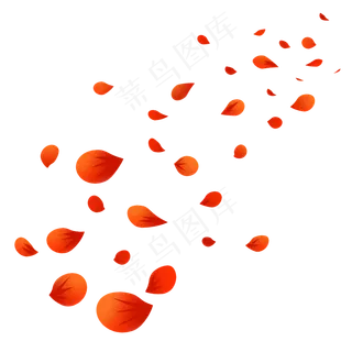 散落的玫瑰花瓣png素材