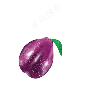 紫色新鲜水果果蔬创意苹果手绘免