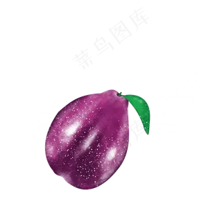紫色新鲜水果果蔬创意苹果手绘免