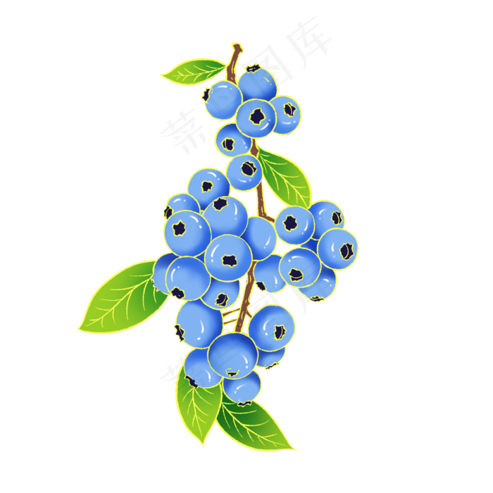 新中式国潮风水果蓝莓