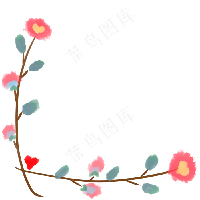 母亲节花朵藤蔓边框装饰(2000X2000(DPI:300))psd模版下载