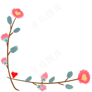 母亲节花朵藤蔓边框装饰