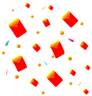 金币红包雨,免抠元素