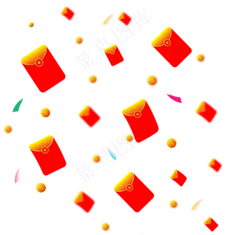 金币红包雨,免抠元素