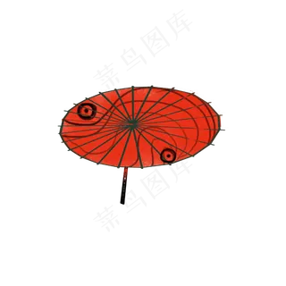 红色螺旋花纹古风雨伞