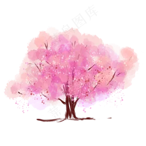 小清新风手绘水彩树木