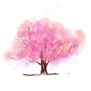 小清新风手绘水彩树木