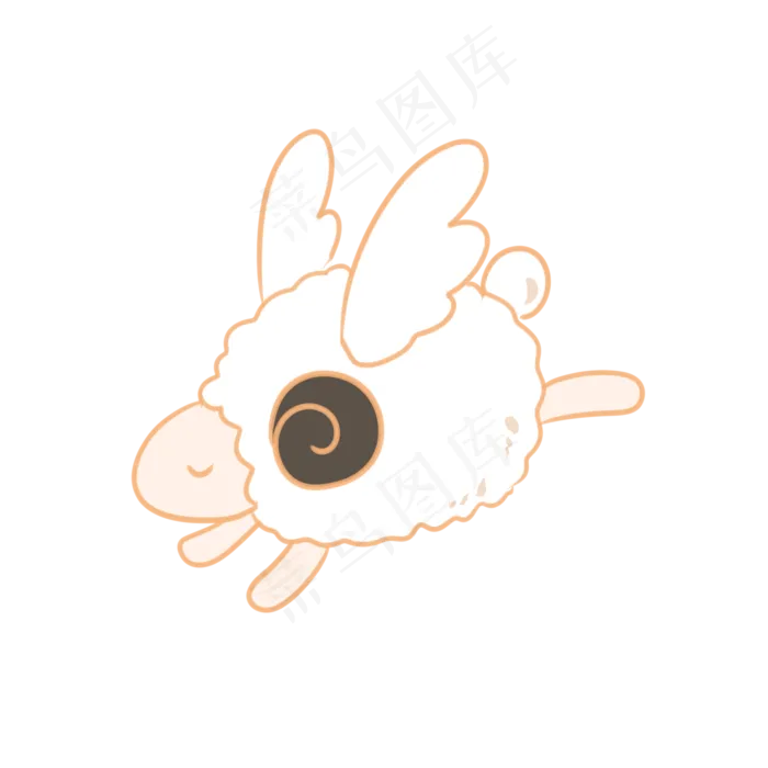 可爱的天使小绵羊(2100X2100(DPI:300))psd模版下载