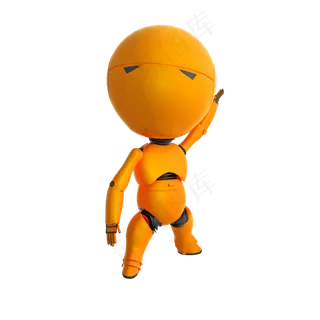 招手的3d小人png图,免抠元素