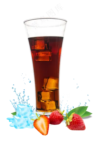 夏日草莓饮料,免抠元素