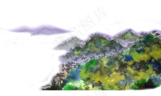 水墨梦幻中国画传统线描PNG,免抠元素