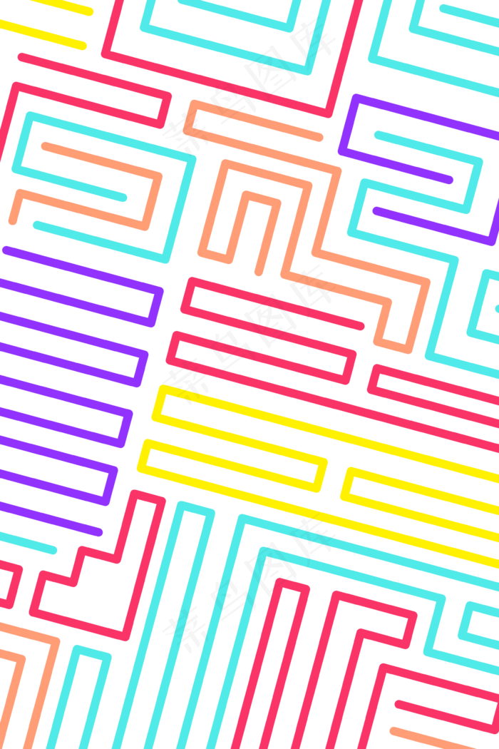 孟菲斯印花底纹几何装饰彩色线条,免抠元素