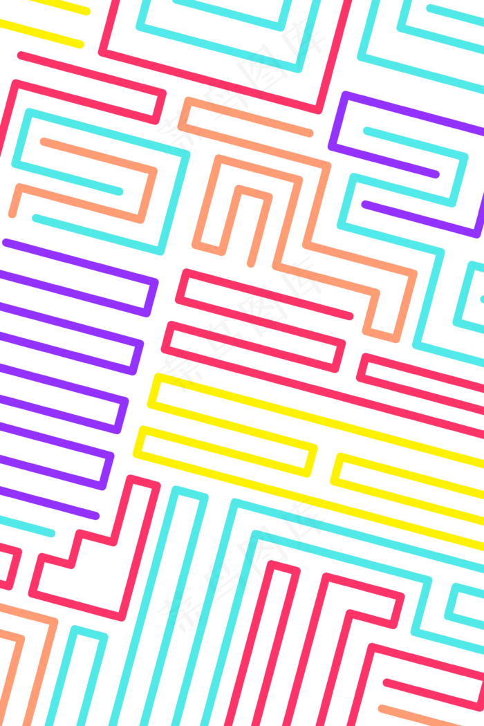 孟菲斯印花底纹几何装饰彩色线条,免抠元素(3543*5315px 300 dpi )psd模版下载
