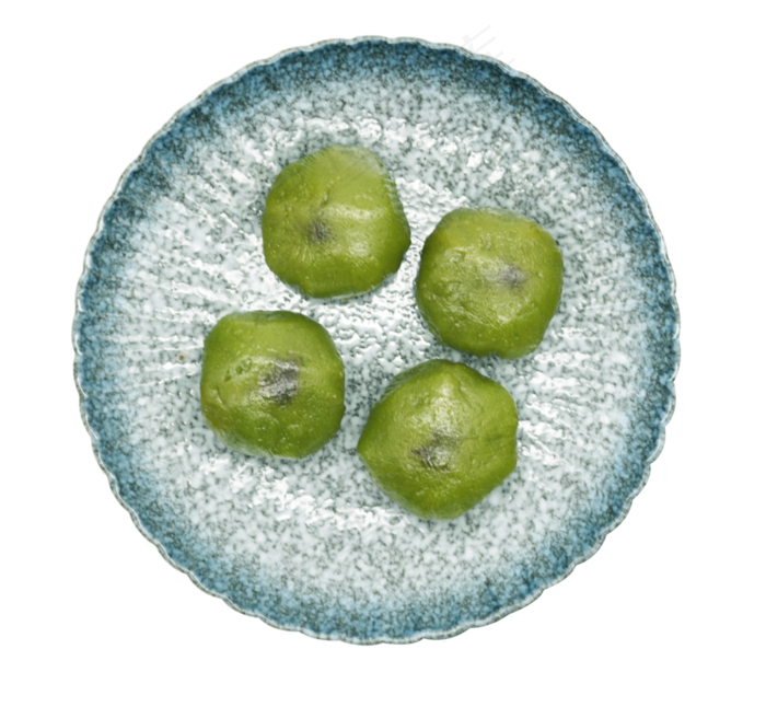 一盘绿色青团