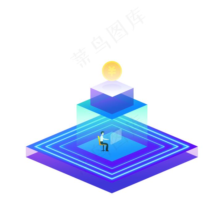 2.5d未来科技金融领域可商用元素,免抠元素