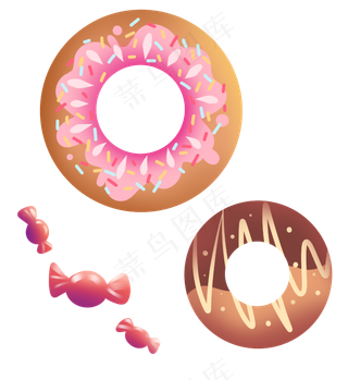卡通美食甜甜圈糖果