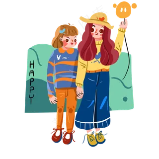 儿童节happy女孩png免抠素材