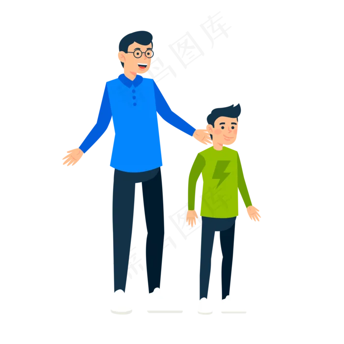 父亲节夏季父子人物素材(2000X2000(DPI:300))psd模版下载