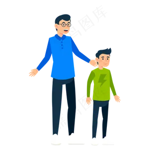 父亲节夏季父子人物素材