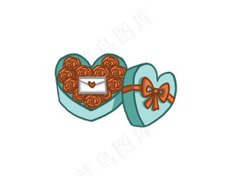 亲吻情人节爱心玫瑰盒PNG图片