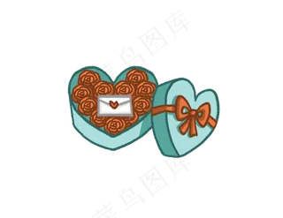 亲吻情人节爱心玫瑰盒PNG图片