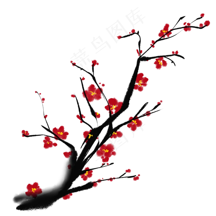古风梅花水墨梅花(2150X2150(DPI:299))psd模版下载
