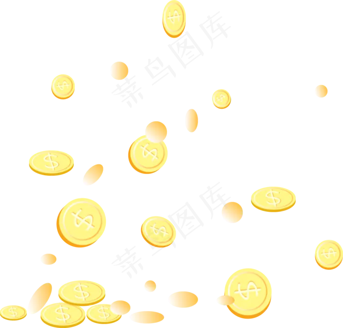 金币雨元素,免抠元素(1284*1228px 300 dpi )ai矢量模版下载