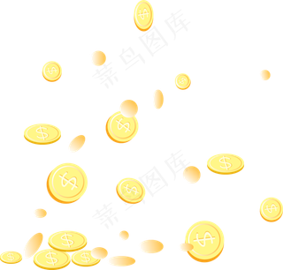 金币雨元素,免抠元素