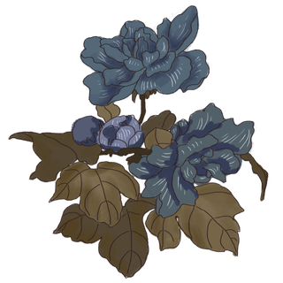 中国风手绘牡丹插图,免抠元素