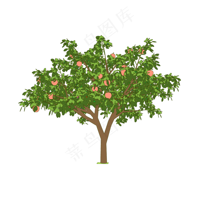 扁平简约手绘风卡通立秋丰收果树