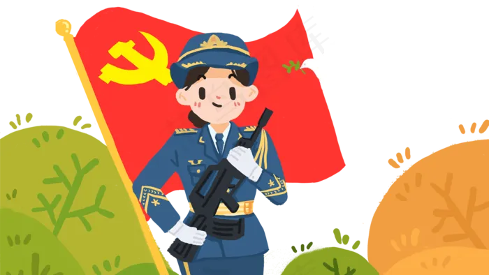 八一建军节女兵(2000X1125(DPI:300))psd模版下载