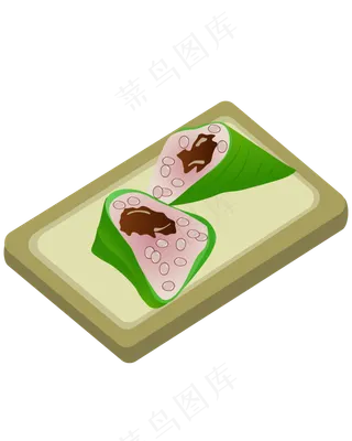 矢量免扣卡通粽子