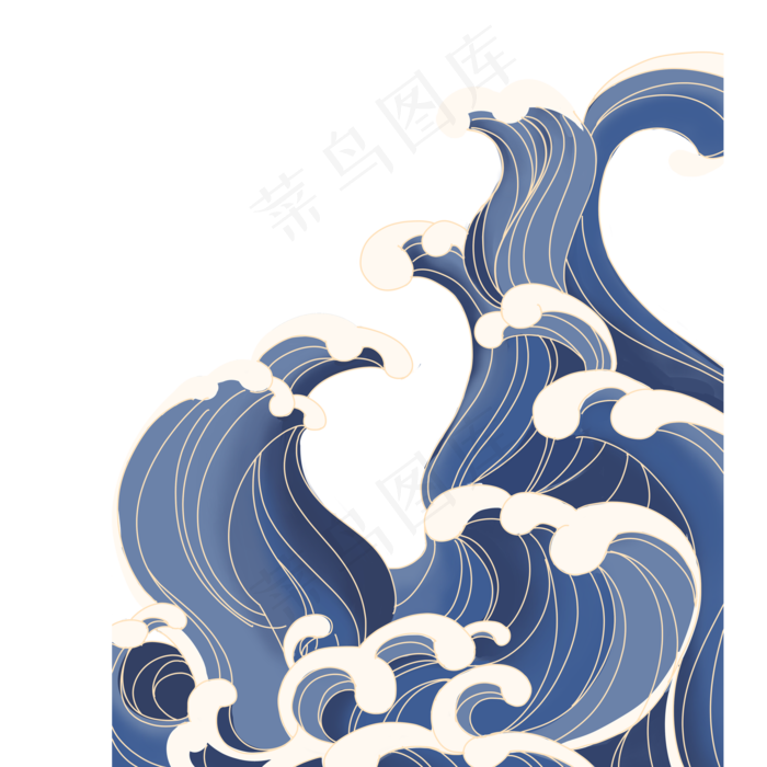 卡通海浪PNG下载,免抠元素(2000*2000px 300 dpi )psd模版下载