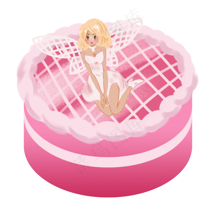 手绘甜品甜点美食之精灵蛋糕(2500X2500(DPI:300))psd模版下载
