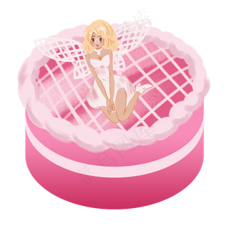 手绘甜品甜点美食之精灵蛋糕