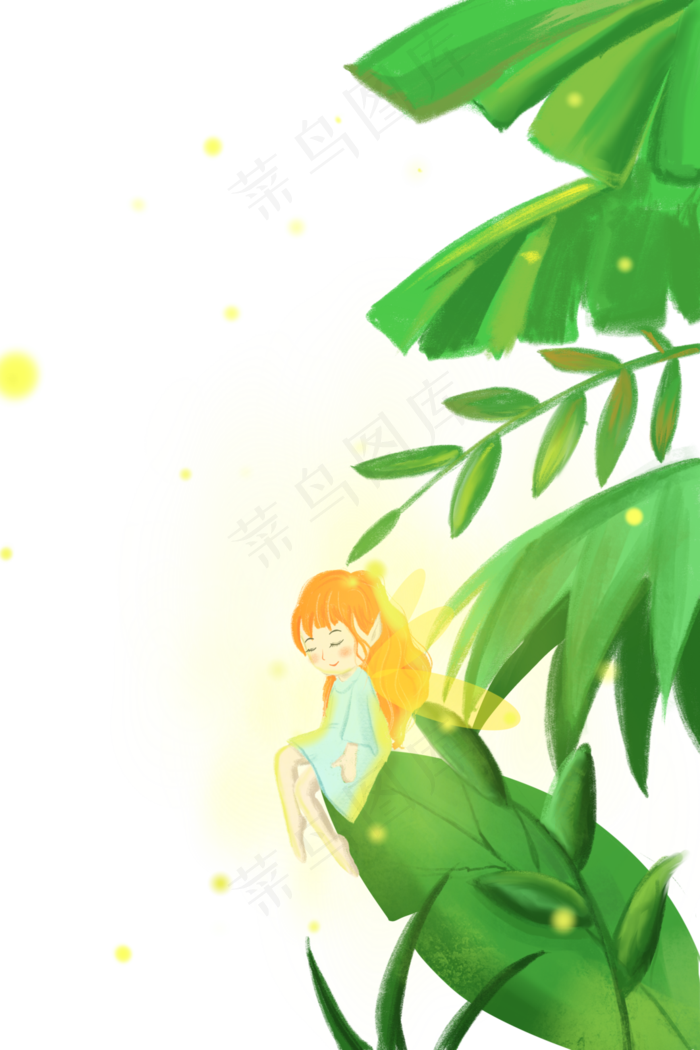 大暑节气精灵PNG免抠(3545X5315(DPI:300))psd模版下载